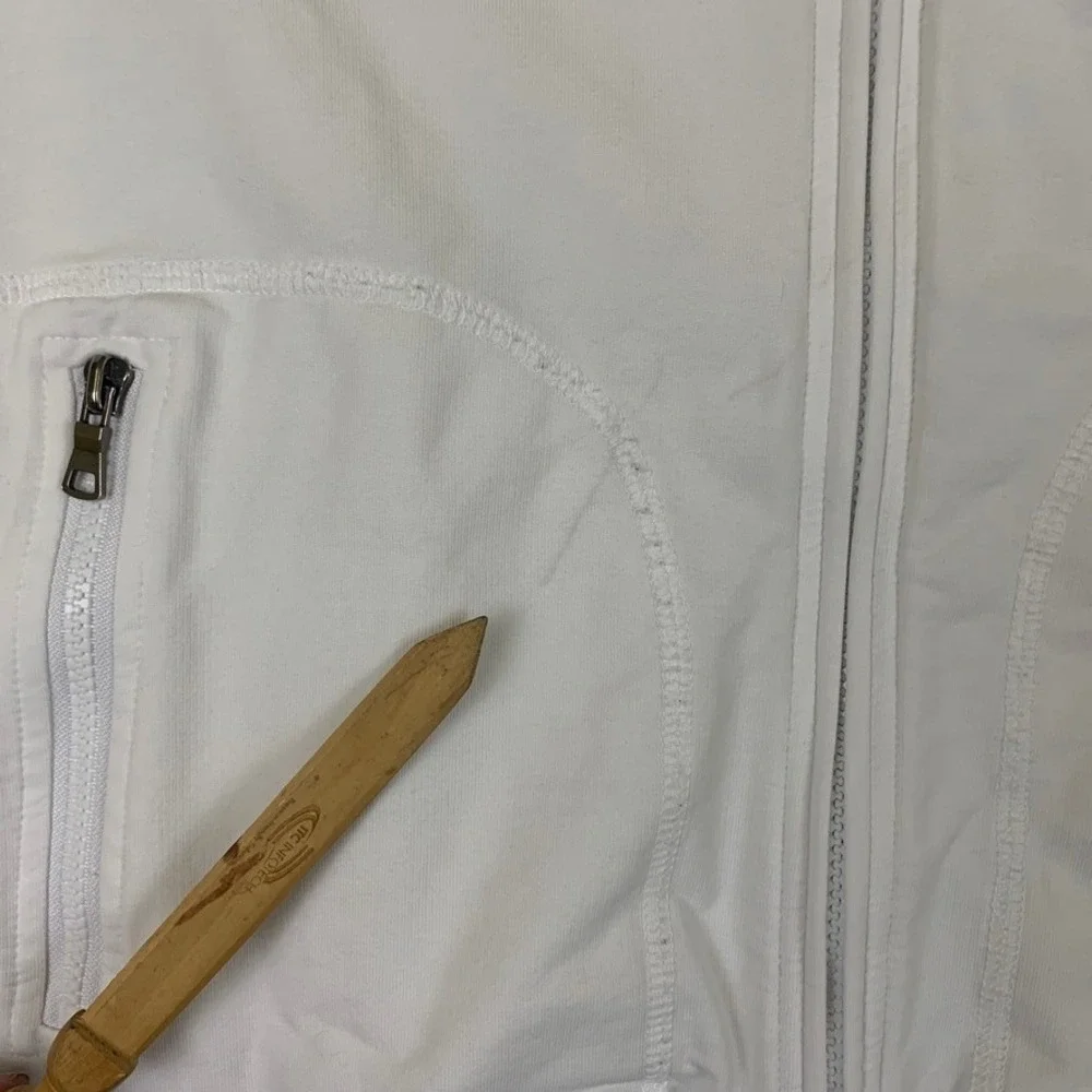 Patrick Assaraf Mens Full Zip Track Jacket‎ Large Pima Cotton White Lightweight